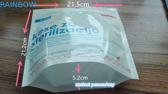 Stand up Mikrofalowy sterylizator parowy Retort Bag / zatwierdzony przez FDA zip plastikowy sterylizator mikrofalowy sterylizator