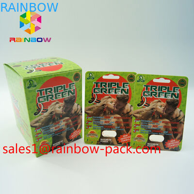 gorąca sprzedaż karta do druku 3D Czarna mamba 3D cards3d tabletki seks opakowanie kartonowe karty 3D pigułka polepszenie karty pigułki