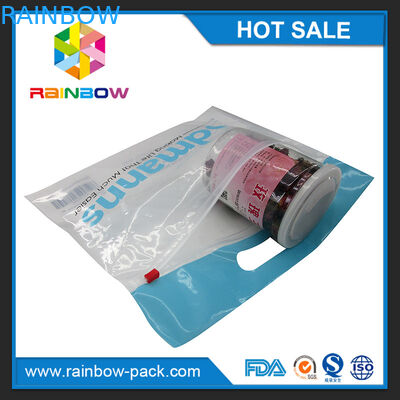 niestandardowe opakowania wielokrotnego użytku do pakowania żywności plastikowe torby na zamek błyskawiczny suwak torba na ziplock z logo wstać torba przezroczysty przód