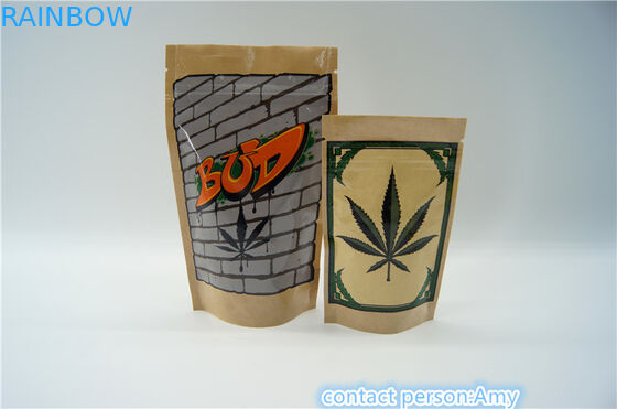 Receptable Custom Made Kraft Paper Torby na zamek, kufry ziołowe Logo wydrukowane