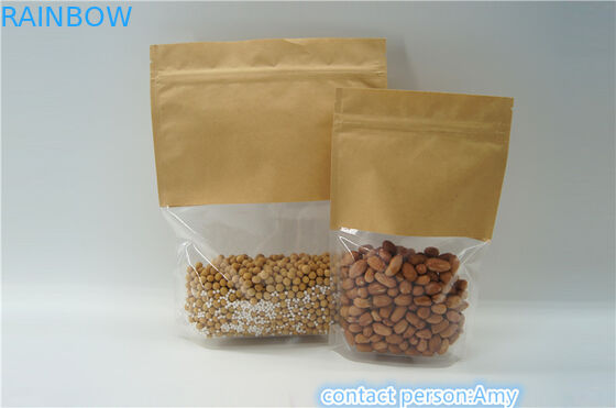 Kraft Paper Resealable Ziplock Stand Up woreczki / woreczki opakowaniowe