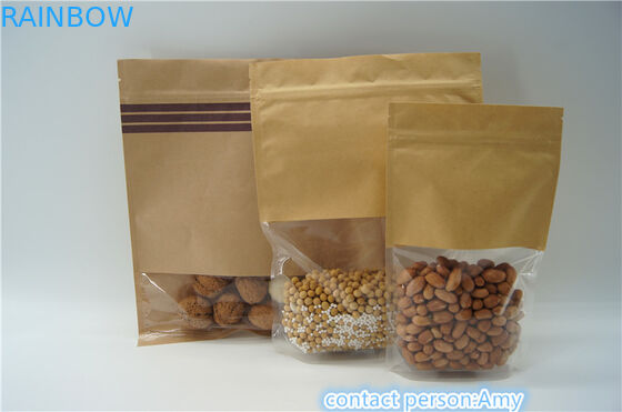 Kraft Paper Resealable Ziplock Stand Up woreczki / woreczki opakowaniowe