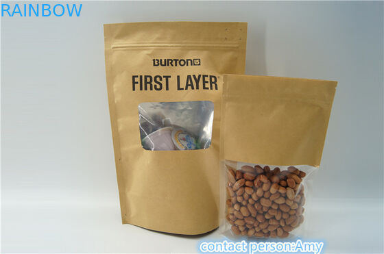 Kraft Paper Resealable Ziplock Stand Up woreczki / woreczki opakowaniowe