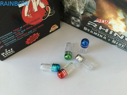 Metalowa czapka Kolorowe plastikowe butelki do pigułek FX 9000 / Rhino 7 / SWAG Capsule Bullet