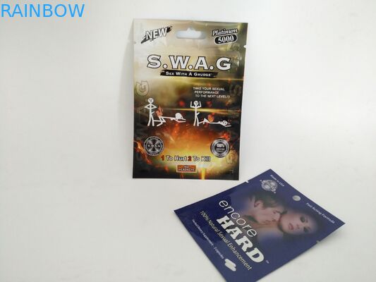 3 boczne pieczęcie Opakowanie woreczki na torebki z nacięciem na nadgarstki na proszek do kapsułek twardych Encore