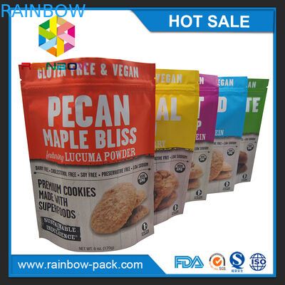 250g folia aluminiowa z matowym nadrukiem Mylar Stand Up Ziplock Cookies Packaging Pouch Bag