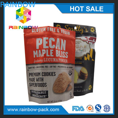 250g folia aluminiowa z matowym nadrukiem Mylar Stand Up Ziplock Cookies Packaging Pouch Bag