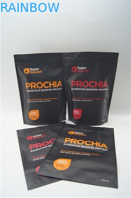 Matowy aluminiowy worek na proszek serwatkowy z białka serwatki / folia aluminiowa, stojące na zamek błyskawiczny