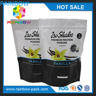 matowa folia aluminiowa Stojak do wielokrotnego zamykania suplementów odżywczych pakowany w białko w proszku