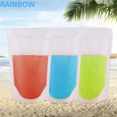 Zipper Reusable Clear Drinking Beverage Bag / Transparent Plastic Bag Na koktajl