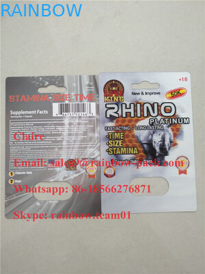 Najwyżej oceniona pigułka antykoncepcyjna Rhino 3d pakująca / Męska ulepszenie pigułki kocowania karta / 3d bąbla kocowania karta