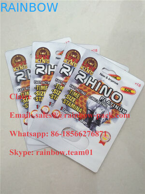 Najwyżej oceniona pigułka antykoncepcyjna Rhino 3d pakująca / Męska ulepszenie pigułki kocowania karta / 3d bąbla kocowania karta
