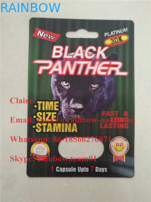 Black Panther 15000/12000 Capsule Blister Paper Card / Pakiet zwiększający wydajność seksualną dla mężczyzn