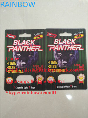 Black Panther 15000/12000 Capsule Blister Paper Card / Pakiet zwiększający wydajność seksualną dla mężczyzn