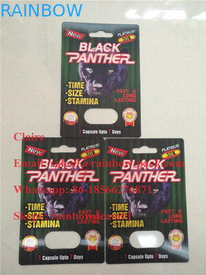 Black Panther 15000/12000 Capsule Blister Paper Card / Pakiet zwiększający wydajność seksualną dla mężczyzn