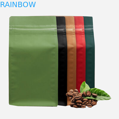 Food Grade 500g Worki na kawę wielokrotnego użytku z folii aluminiowej boczne z zaworem jednokierunkowym