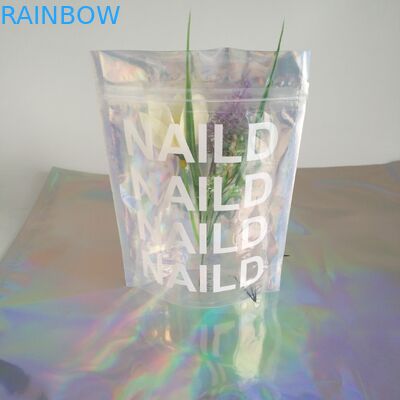 3 boczne, zamykane holograficzne worki na ziplok z mylaru dla produktów do szorowania pudrem