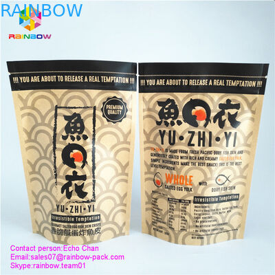 Niestandardowy drukowany worek papierowy z zamkiem biszkoptowym na 105g dla smakoszy solonych skórki jajek