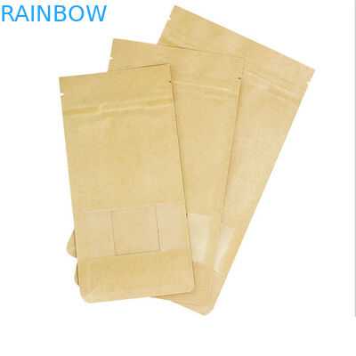 Przezroczysty przód Dostosowane torby papierowe Zip Lock Trzy boczne opakowanie woreczek do pakowania cukierków