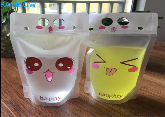 Torby na drinki Stand Up Custom Custom Printing Certyfikat CMYK Color FDA Z uchwytem