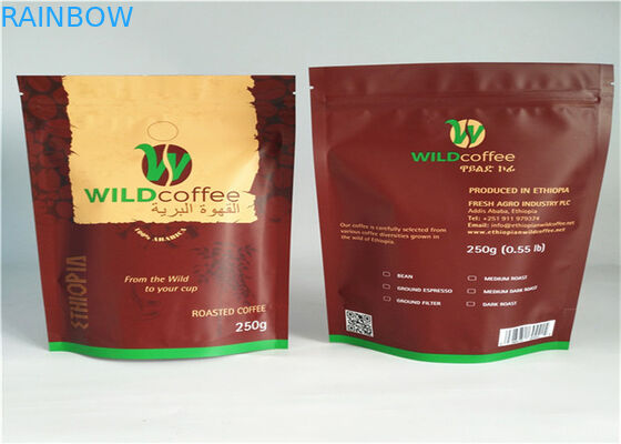 Czarny Mylar Plastikowe torby do pakowania Zip Lock Stand Up na kawę i herbatę