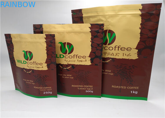 Czarny Mylar Plastikowe torby do pakowania Zip Lock Stand Up na kawę i herbatę