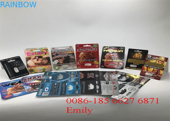 Powlekane papierowe opakowania z blistra Błyszczące laminaty do tabletek wzmacniających erotyczne