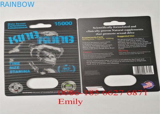 Powlekane papierowe opakowania z blistra Błyszczące laminaty do tabletek wzmacniających erotyczne