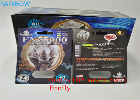 Powlekane papierowe opakowania z blistra Błyszczące laminaty do tabletek wzmacniających erotyczne