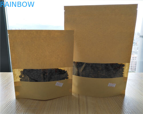 Front Side Clear Dostosowane torby papierowe na proszek / słodycze / kawę