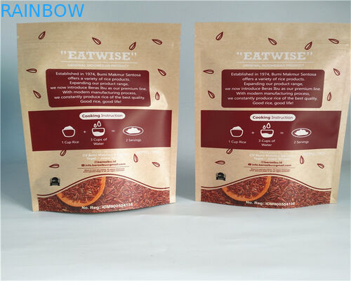 Front Side Clear Dostosowane torby papierowe na proszek / słodycze / kawę