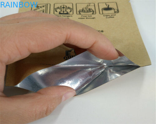 Front Side Clear Dostosowane torby papierowe na proszek / słodycze / kawę