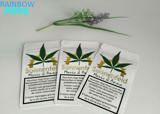 Gold Printing Resealable Plastic Bags CMYK Color With Customized Material