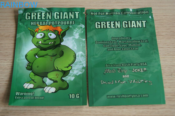 Wyczyść Front Herbal Incense Packaging Recyclable Custom Logo For Tobacco Leave