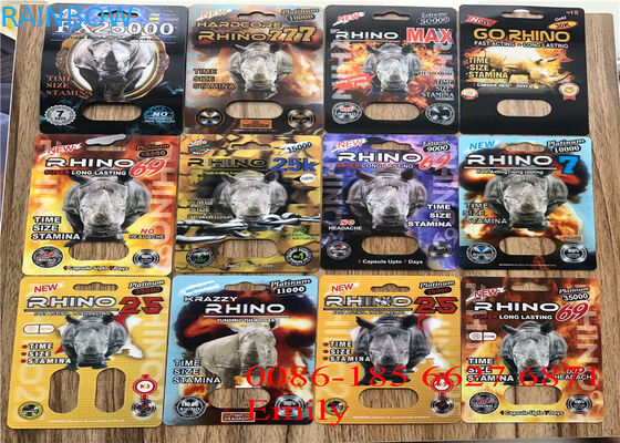 Prywatne etykiety Opakowanie blistrowe, opakowanie blisterowe z tworzywa sztucznego Rhino Pill