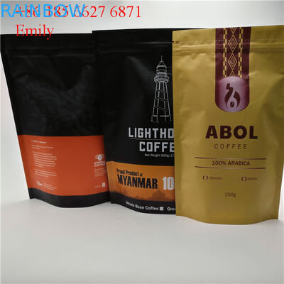 Opakowanie foliowej torebki na suwak 250g 500g z odgazowującymi zaworami jednokierunkowymi