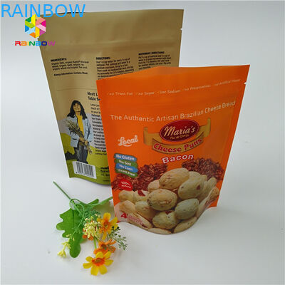 Food Grade Protein Powder Dry Nut Stand Up Zipper Pouch Transparent Bag Packaging