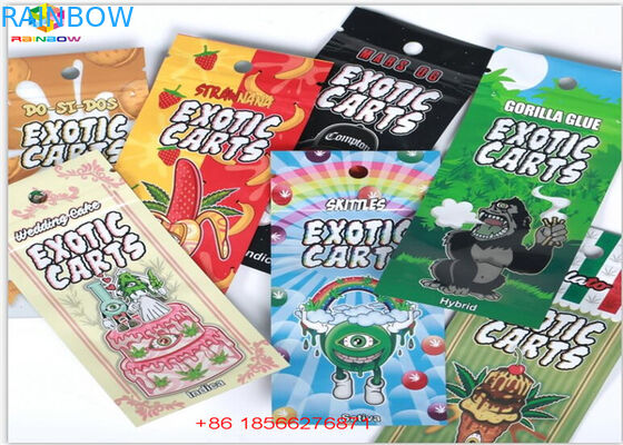 SGS Herbal Incense Packaging Folia hologramowa Vape Cartridge Mini Mylar Ziplock Bags