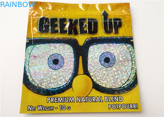 SGS Herbal Incense Packaging Folia hologramowa Vape Cartridge Mini Mylar Ziplock Bags