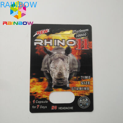 Opakowanie kart 3D z Rhino Blister Rhino 12 Rhino 11 Dodatki seksualne dla mężczyzn w celu zwiększenia libido