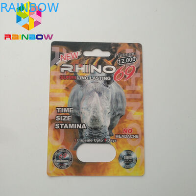 Bez opakowania na bóle głowy Opakowanie na bibeloty Opakowanie na kapsułki seksualne Rhino 69 Opakowanie kartonowe