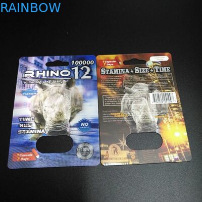 Bez opakowania na bóle głowy Opakowanie na bibeloty Opakowanie na kapsułki seksualne Rhino 69 Opakowanie kartonowe