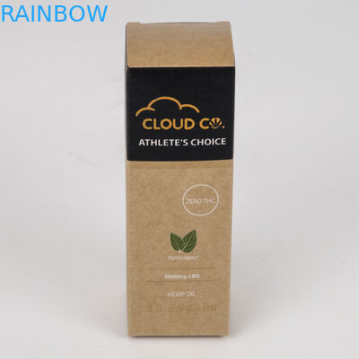 Ekologiczne opakowanie kartonowe z wytłoczonym efektem kosmetycznym Papierowy pojemnik z brązowego papieru pakowego Cbd
