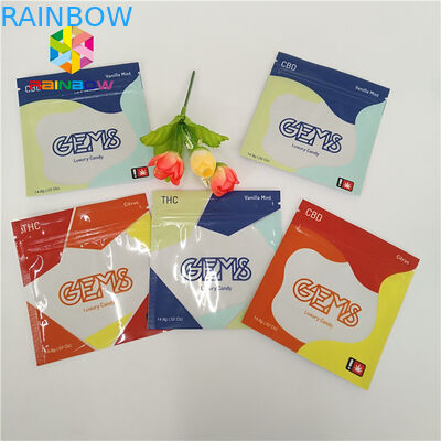 Drukowane Zipper Resealable Plastic Bag Opakowanie Cbd Gummy Candy Pouch Glossy Surface