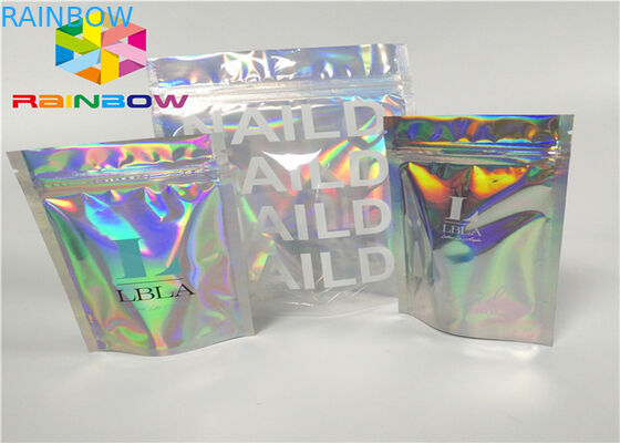 drukowanie zamek z tworzywa sztucznego folia mylar pakowanie ziplock hologram laserowy holograficzny stojak na zamek błyskawiczny torba na prezent / butelki