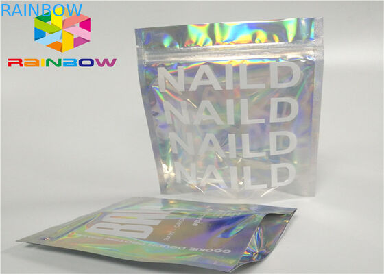 drukowanie zamek z tworzywa sztucznego folia mylar pakowanie ziplock hologram laserowy holograficzny stojak na zamek błyskawiczny torba na prezent / butelki