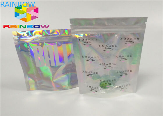 drukowanie zamek z tworzywa sztucznego folia mylar pakowanie ziplock hologram laserowy holograficzny stojak na zamek błyskawiczny torba na prezent / butelki