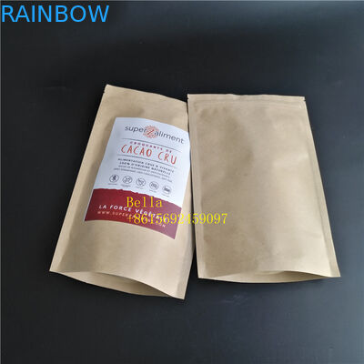 Liść Logo drukowane torebki na herbatę Opakowanie Brązowy papierowy pokrowiec na zamek błyskawiczny z przezroczystym okienkiem