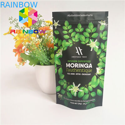 Worek plastikowy Stand Up Ziplock Opakowanie z folii aluminiowej w kolorze zielonej herbaty Matcha w proszku