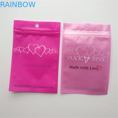Resealable Cosmetic Packaging Bag Pink Kolczyki do kolczyków Biżuteria na zamek błyskawiczny